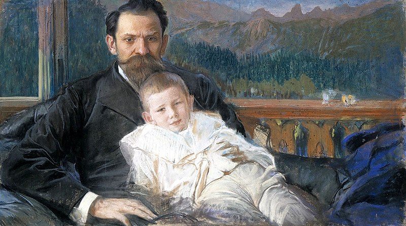 800px-Leon_Wyczółkowski_-_Stefan_Żeromski_z_synem