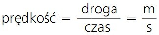 Prędkość = droga/czas