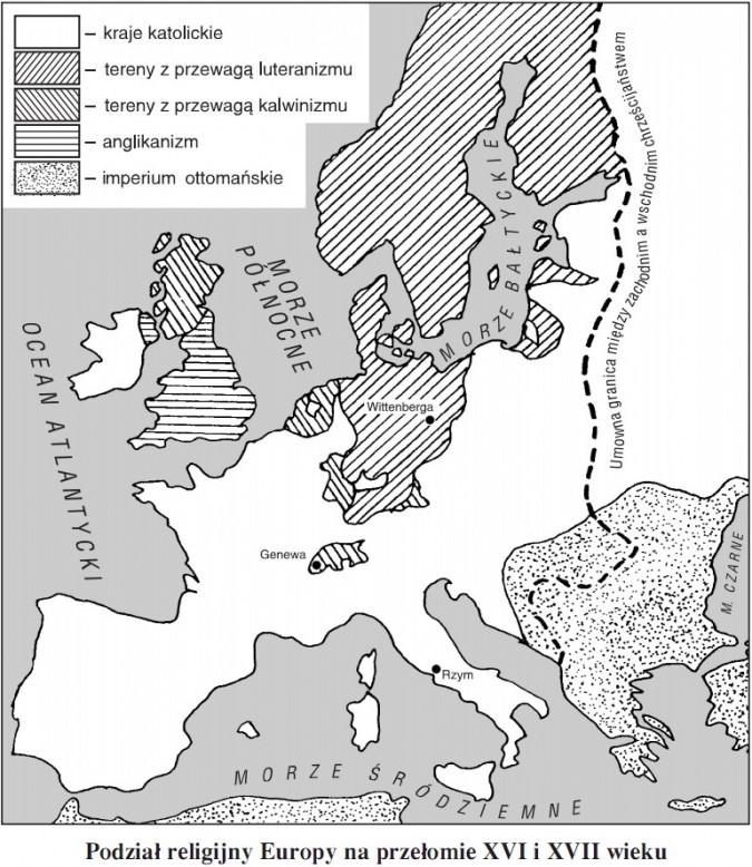 Podział religijny Europy na przełomie XVI i XVII wieku
