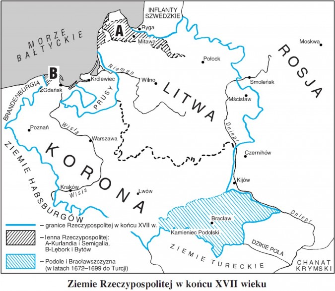 Ziemie Rzeczypospolitej w końcu XVII wieku