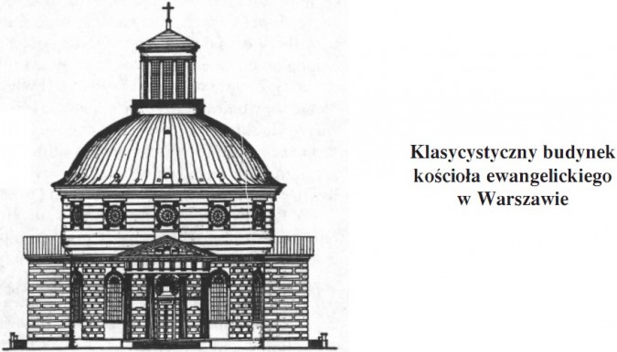 Klasycystyczny budynek kościoła ewangelickiego w Warszawie
