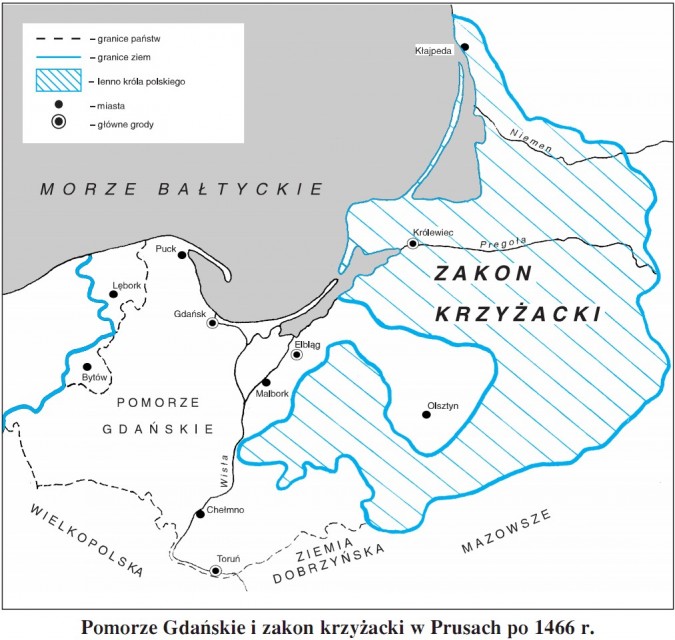 Pomorze Gdańskie i zakon krzyżacki w Prusach po 1466 roku