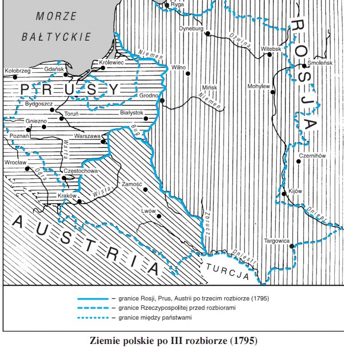 Ziemie polskie po III rozbiorze (1795)