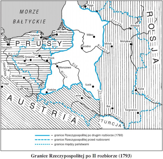 Granice Rzeczypospolitej po II rozbiorze (1793)