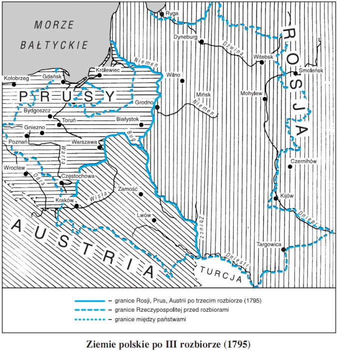 Ziemie polskie po III rozbiorze (1795)
