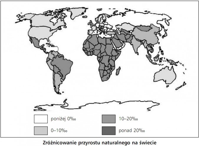 Zróżnicowanie przyrostu naturalnego na świecie.