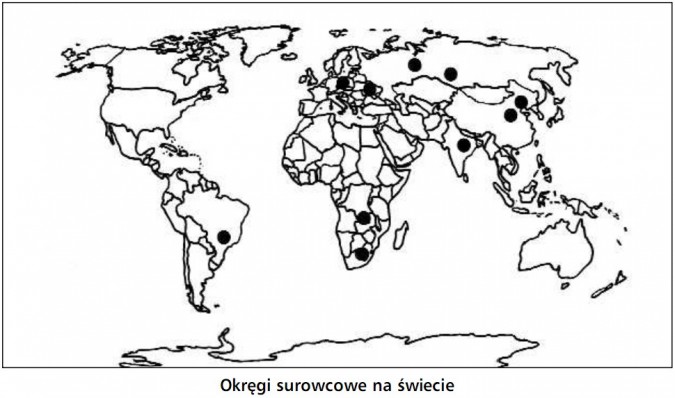 Okręgi surowcowe na świecie.