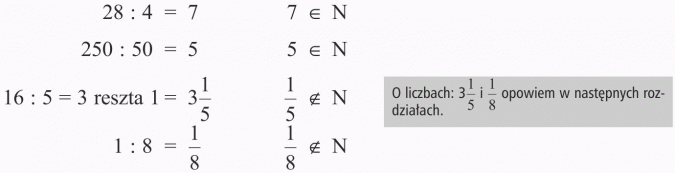 Działania na liczbach naturalnych. O liczbach 3 1/5 i 1/8 opowiem w następnych rozdziałach.
