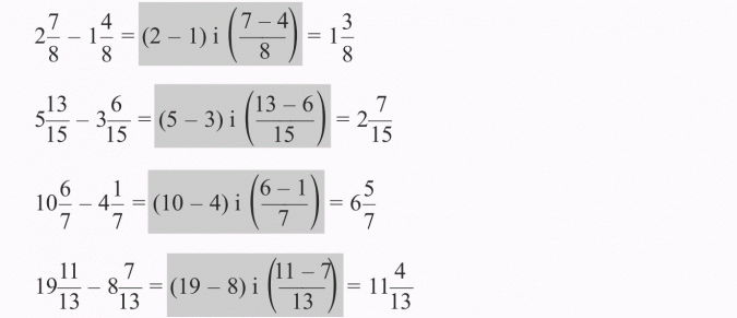 Odejmowanie ułamków zwykłych.