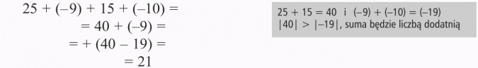 Dodawanie liczb całkowitych. Suma będzie liczbą dodatnią.