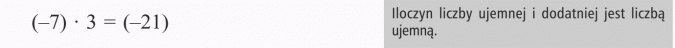 Mnożenie liczb ujemnych. Iloczyn liczby ujemnej i dodatniej jest liczbą ujemną.