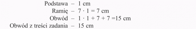 Rozwiązywanie zadań tekstowych. Podstawa, ramię, obwód z treści zadania.
