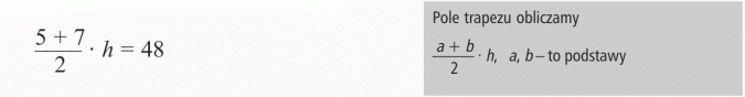 Rozwiązywanie zadań tekstowych. Pole trapezu obliczamy.