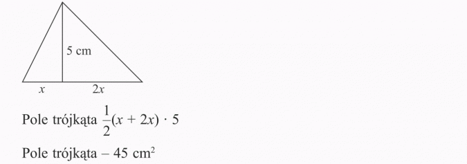Rozwiązywanie zadań tekstowych. Pole trójkąta.