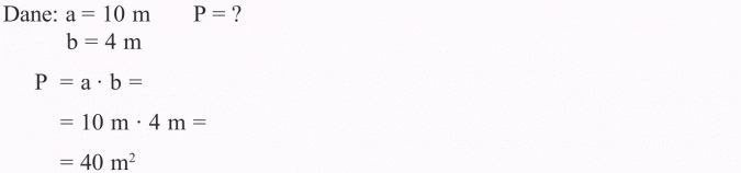 Pole prostokąta. Dane.