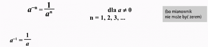 Potęga o wykładniku całkowitym ujemnym. Bo mianownik nie może być zerem.