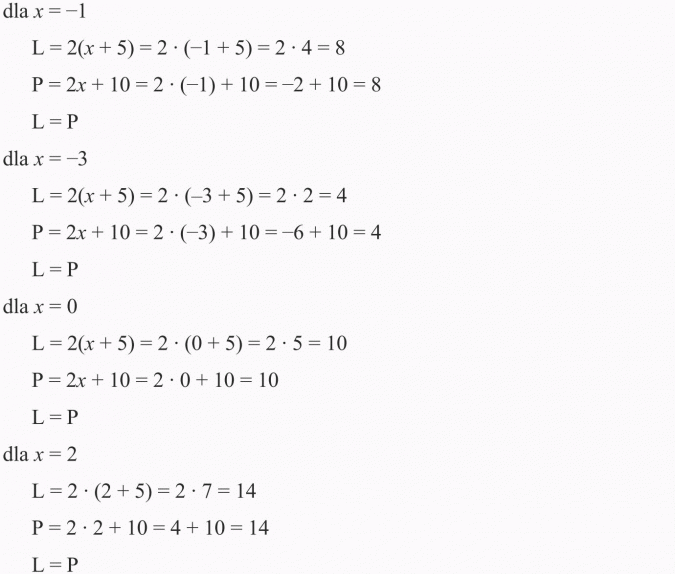 Równania i nierówności. Dla x = -1. Dla x = -3. Dla x = 0. Dla x = 2.