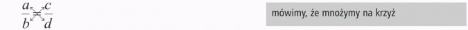 Proporcja i jej własności. Mówimy, że mnożymy na krzyż.