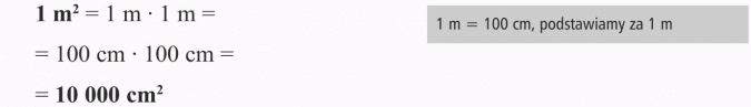 Pola wielokątów. 1 m = 100 cm, podstawiamy za 1 m