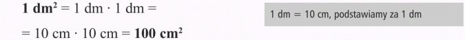 Pola wielokątów. 1 dm = 10 cm, podstawiamy za 1 dm