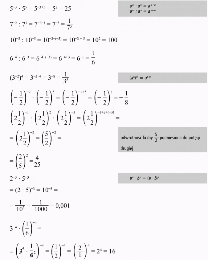 Potęga o wykładniku całkowitym ujemnym. Odwrotność liczby 5/2 podniesiona do potęgi drugiej.
