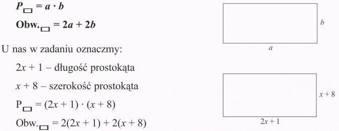 Zapisywanie i odczytywanie wyrażeń algebraicznych. U nas w zadaniu oznaczmy. Długośc prostokąta, szerokość prostokąta.
