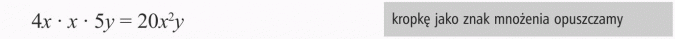 Jednomiany. Kropkę jako znak mnożenia opuszczamy.