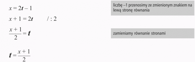 Przekształcanie wzorów. Liczbę -1 przenosimy ze zmienionym znakiem na lewą stronę równania. zamieniamy równanie stronami.