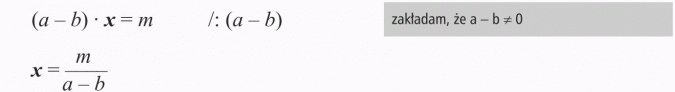 Przekształcanie wzorów. Zakładam, że a - b != 0