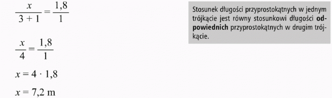 Podobieństwo figur. Stosunek długości przyprostokątnych w jednym trójkącie jest równy stosunkowi długości odpowiednich przyprostokątnych w drugim trójkącie.