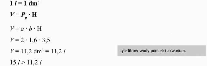 Graniastosłupy. Tyle litrów wody pomieści akwarium.