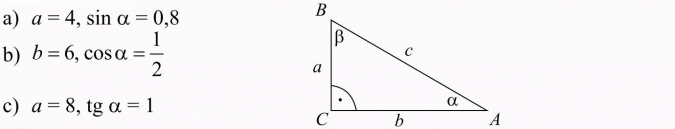 Funkcje trygonometryczne w trójkącie prostokątnym.