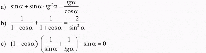 Tożsamości trygonometryczne.