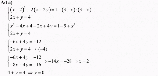 Układy równań i nierówności liniowych.