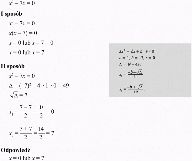 Równania i nierówności kwadratowe.