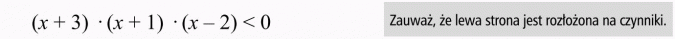 Równania i nierówności wielomianowe. Zauważ, że lewa strona jest rozłożona na czynniki.