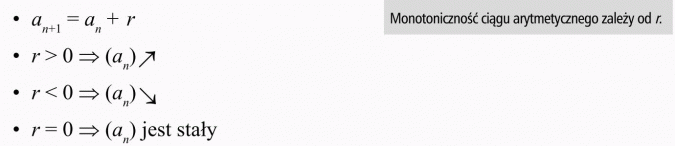 Ciąg arytmetyczny. Monotoniczność ciągu arytmetycznego zależy od r. ...jest stały.