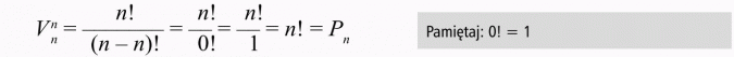 Wariacje bez powtórzeń. Pamiętaj: 0! = 1