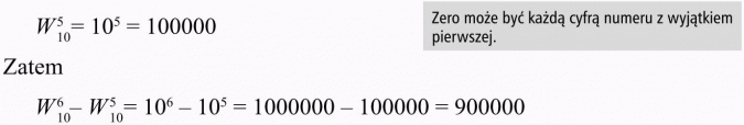 Wariacje z powtórzeniami. Zero może być każdą cyfrą numeru z wyjątkiem pierwszej.