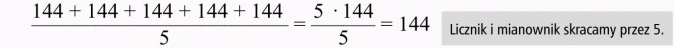 Elementy statystyki. Licznik i mianownik skracamy przez 5.