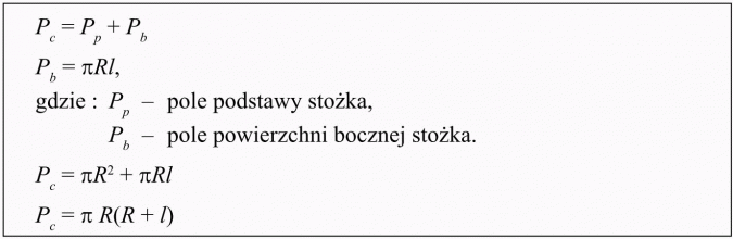 Objętość i pole powierzchni stożka. Pole podstawy stożka, pole powierzchni bocznej stożka.