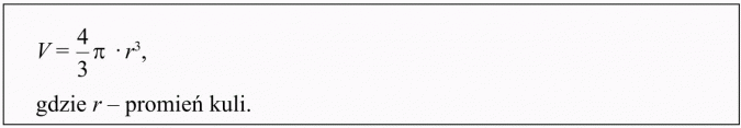 Objętość i pole powierzchni kuli. r - promień kuli.