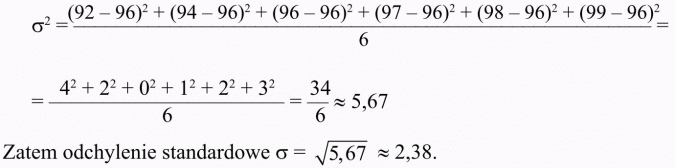 Elementy statystyki. Zatem odchylenie standardowe...