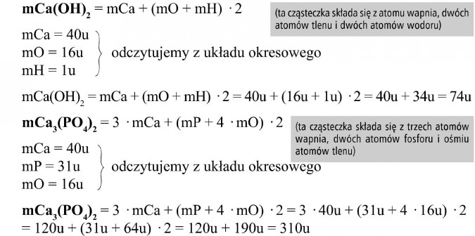 Masa Atomowa I Cząsteczkowa Gimnazjum Sprawdzian opracowania.pl