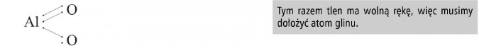 Tym razem tlen ma wolną rękę, więc musimy dołożyć atom glinu.