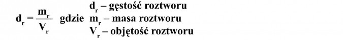 Gęstość roztworu, masa roztworu, objętość roztworu.