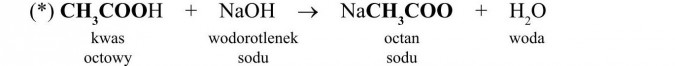 Właściwości chemiczne kwasów karboksylowych. Kwas octowy, wodorotlenek sodu, octan sodu, woda.