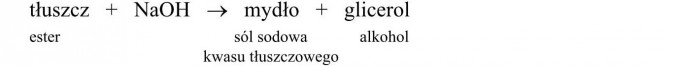 Tłuszcze - budowa i właściwości. Tłuszcz + NaOH = mydło + glicerol. Ester, sól sodowa kwasu tłuszczowego, alkohol.