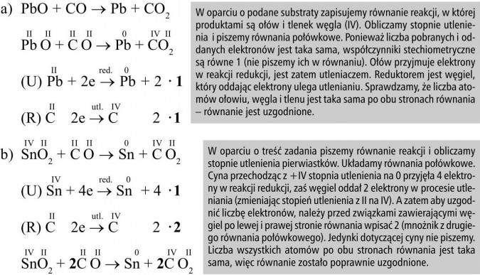 Sprawdzian Reakcje Chemiczne 1 Liceum - Reakcje utleniania i redukcji - Uzgadnianie równań reakcji redoks